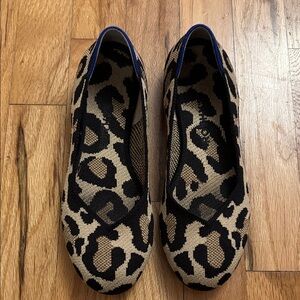 Rothy's Black and Tan Leopard Flats